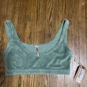 Harlow Green Velvet Bra Top